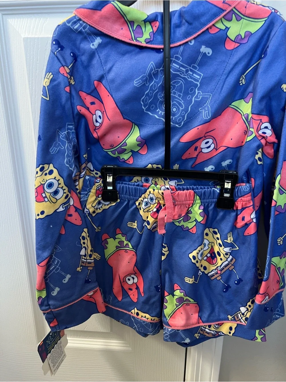 SpongeBob SquarePants Girls Long Sleeve Shorts Pajama Set NWT size 6/6x $15
